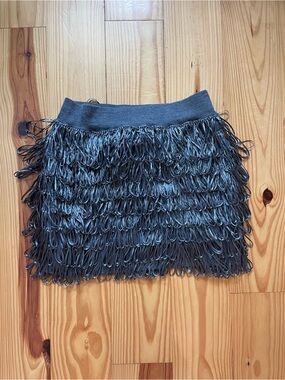 J. Crew Gray Loop-Detail Mini Skirt